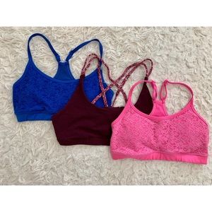 Aerie Women’s Sports Bras - Blue/Maroon/Pink
